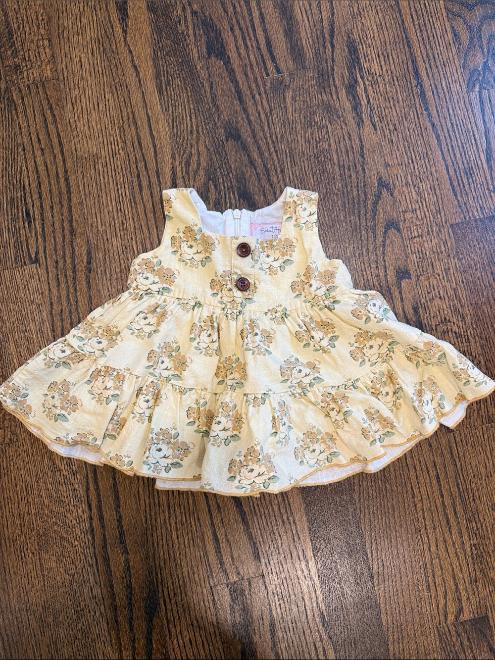 Sweet Honey Yellow Floral Dress 12 Months